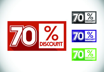70% off discount promotion sale Brilliant poster. Sale and discount labels. Price off tag icon. special offer