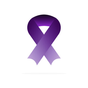 Awareness campaign ribbon half line and style icon color. Vector Illustrator 10