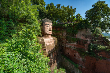 Fototapeta na wymiar The Giant Leshan Buddha near Chengdu, China