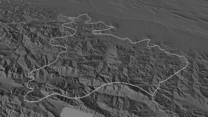 Tavush, Armenia - outlined. Bilevel