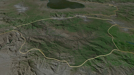 Vayots Dzor, Armenia - outlined. Satellite