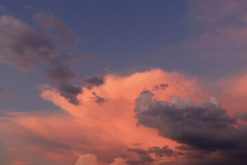 Sunset sky with colorful clouds