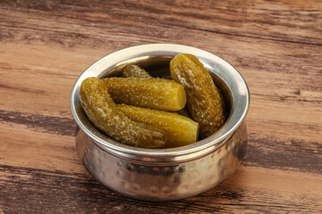 Pickled cucumbers in the plate