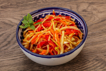 Cabbage salad with carrot and pepper
