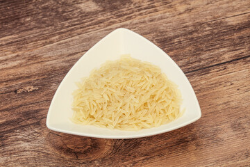 Raw basmati rice in the bowl