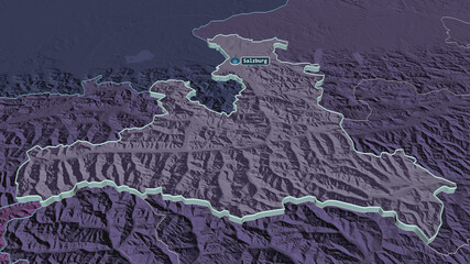 Salzburg, Austria - extruded with capital. Administrative