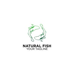 Natural Fish Abstract Concept Logo Design