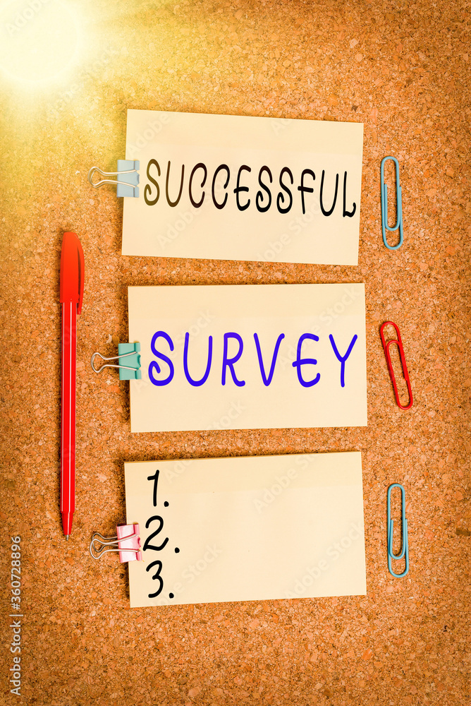 Poster word writing text successful survey. business photo showcasing generate high response rate allow mor