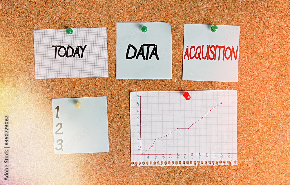 Poster text sign showing data acquisition. business photo text way to obtain statistics that can be maneuve