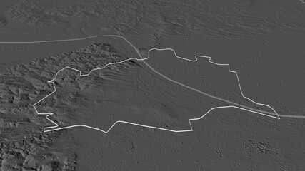 Wien, Austria - outlined. Bilevel