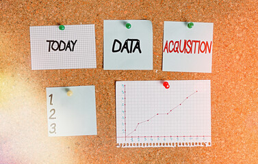Text sign showing Data Acquisition. Business photo text way to obtain statistics that can be...
