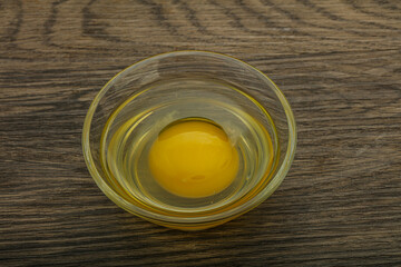 Raw Chicken egg in the bowl
