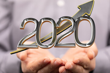 business year 2020 up goals and success illustration