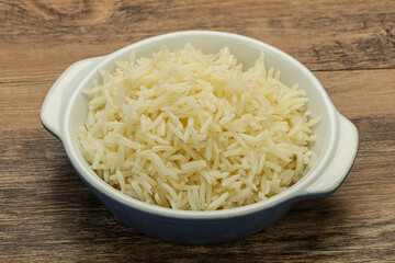 Steamed basmati rice in the bowl