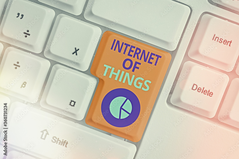 Poster conceptual hand writing showing internet of things. concept meaning network connections innovative m