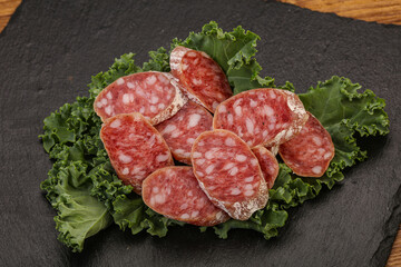 Iberian pork Fuet sausage slices