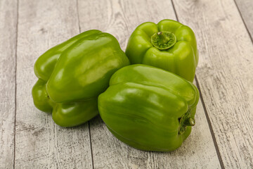Green sweet bell pepper heap