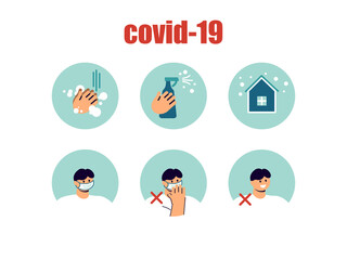 COVID-19 advice. Social distance, human and rules.