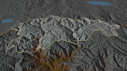 Gasa, Bhutan - outlined. Relief