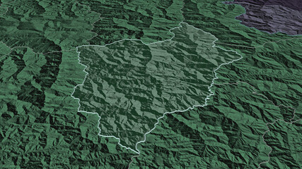 Monggar, Bhutan - outlined. Administrative