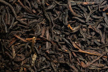 Macro from assorted tea leaves and fruits
