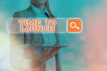 Text sign showing Time To Launch. Business photo text Business StartUp, planning and strategy,...