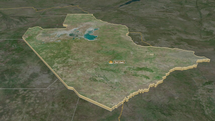 Central, Botswana - extruded with capital. Satellite