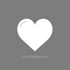 Heart vector icon. Flat linear heart icon. Flat simple red symbol on white background.