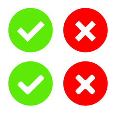 Check mark and X mark icon vector