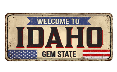 Welcome to Idaho vintage rusty metal sign