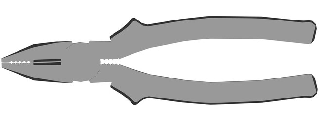 Pliers - a hand tool for working. Instrument in flat style isolated on a white background. Equipment for carpentry work vector illustration