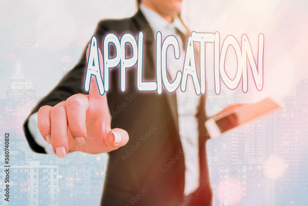 Poster writing note showing application. business concept for an order for something formal and usually wri