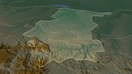 Vratsa, Bulgaria - outlined. Relief