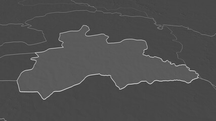 Fototapeta premium Centre, Burkina Faso - outlined. Bilevel