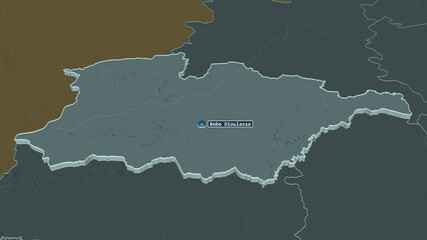 Haut-Bassins, Burkina Faso - extruded with capital. Administrative