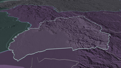 Bubanza, Burundi - outlined. Administrative