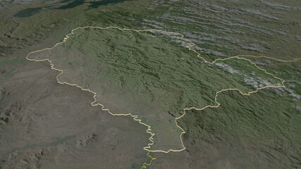 Cibitoke, Burundi - outlined. Satellite