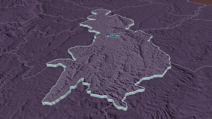 Gitega, Burundi - extruded with capital. Administrative