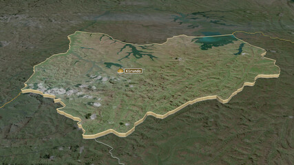 Kirundo, Burundi - extruded with capital. Satellite