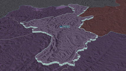 Muyinga, Burundi - extruded with capital. Administrative