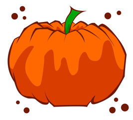 Stock vector illustration of halloween pumpkin. Autumn holidays. Happy Halloween. Icon for party invitations or greeting cards with traditional symbols. White isolated background.