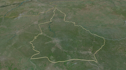 Nana-Grébizi, Central African Republic - outlined. Satellite