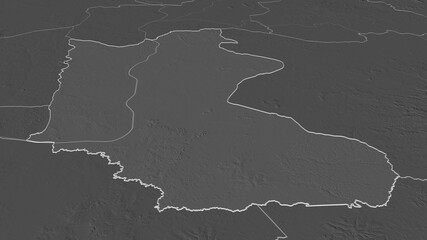 Krâchéh, Cambodia - outlined. Bilevel