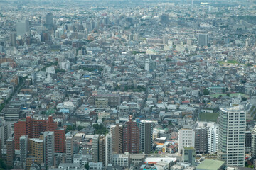 Fototapeta na wymiar top of city view in Japan