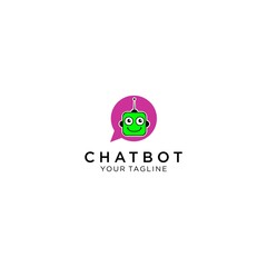 chat bot icon for education or company logo template