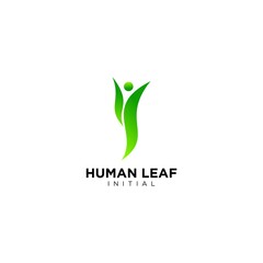 letter Y / I leaf / leaves abstract natural logo template