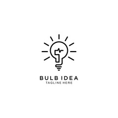 creative bulb idea, line art / monoline logo template