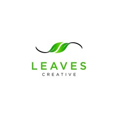 leaf / leaves abstract natural logo template