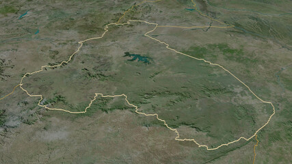 Nord, Cameroon - outlined. Satellite