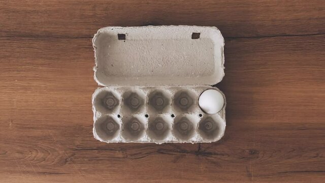 the egg goes right and left. eggs at breakfast. stop motion moving eggs. image in progress.
